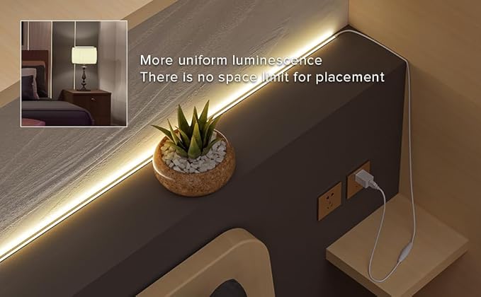 BTF-LIGHTING FCOB COB FOB LED Strip Lights 5V USB Powered 6.56FT 640LEDs Natural White 4000K 8mm Width Dimmable CRI 90+ with 3M Tape Flexible High Density for 3D Printer TV Backlight PC DIY Decor