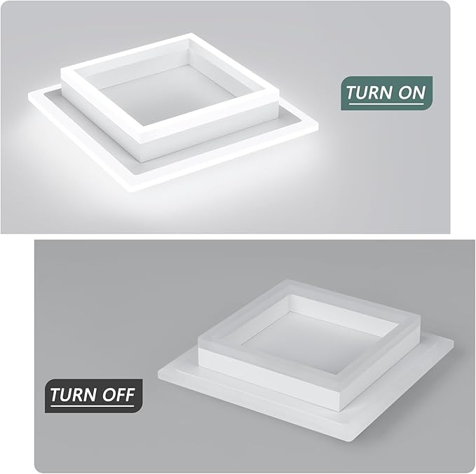 32W Flush Mount Modern LED Ceiling Lights, White Small Hallway Ceiling Light, Cool White 6000K Acrylic LED Ceiling Light Fixtures, Close to Ceiling Lights for Bedroom Dining Room Kitchen Bathroom