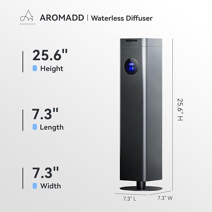 1500ml Scent Air Machine for Home, 4000 sq. ft Coverage Waterless Diffuser Essential Oil Diffuser Hotel Scent Diffuser Cold Air Nebulizer for Large Room Hotel Office (Titanium Gray)