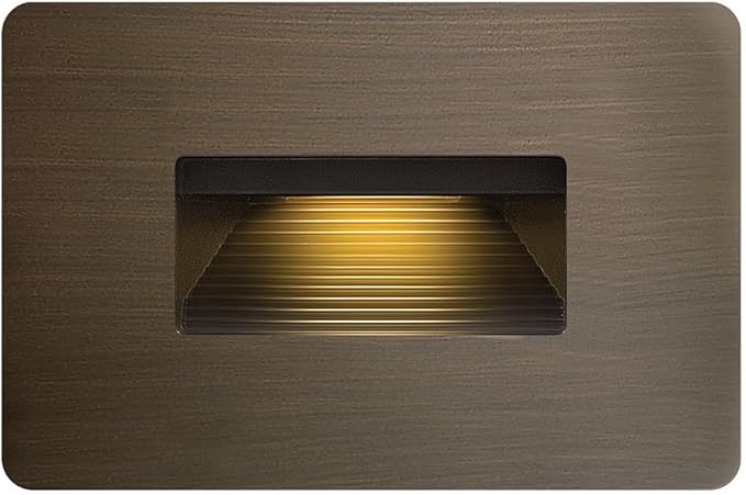 Hinkley Landscape Lighting Luna 15508MZ Horizontal 12v Step Light, Low-Voltage, 2700K, Fits Standard Gang Junction Box, Integrated LED, Matte Bronze