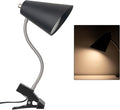 LED Clip on Desk Lamp with 1 USB Charging Port, Portable 360°Rotation Gooseneck Clip on Lamp, Clamp Light Modern Table Lamp for Reading, Working, Studying, Gentle Warm White Light, Eye Protect