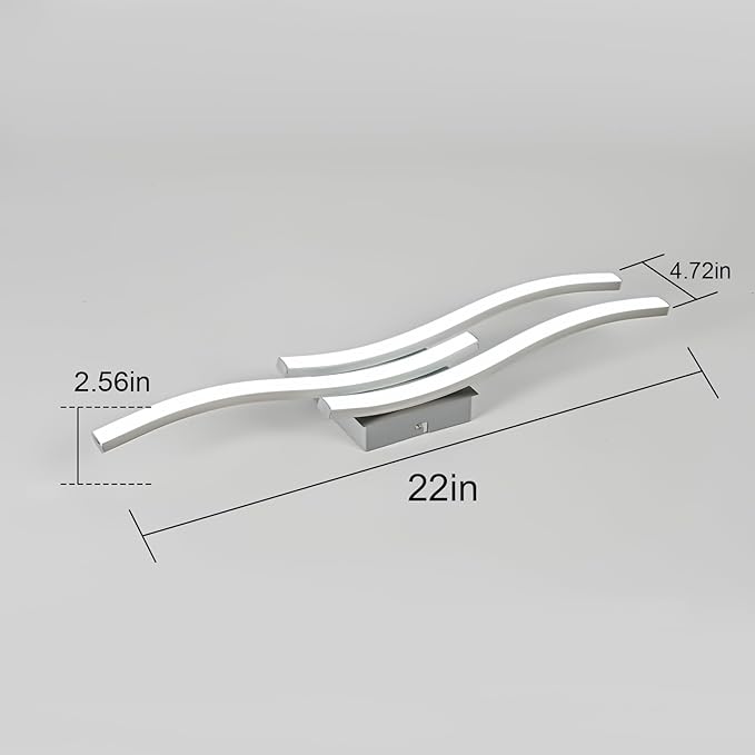 EDISLIVE Modern Dimmable LED Ceiling Light Curved 3 Light 22.5 in Minimalist Flush Mount Ceiling Light Fixture Lamp for Bedroom Foyer Kitchen 6000K 18W Nickel