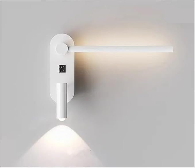 Modern Minimalist Light Luxury LED Wall Lamp Bedroom Bedside Living Room Background Decoration Study Rotating Spotlight,Practical Lighting fixtures