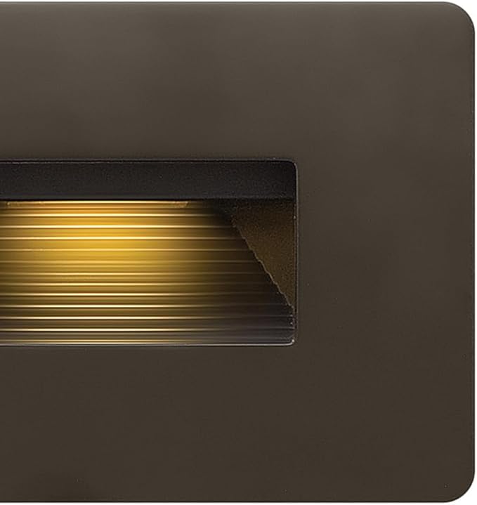 Hinkley Landscape Lighting Luna Horizontal 12v Step Light, Low-Voltage, 2700K, Fits Standard Gang Junction Box, Integrated LED, Bronze