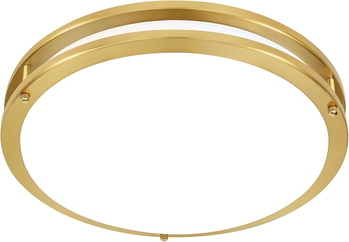 Hlite 36W 13inch LED Flush Mount Ceiling Light Fixture,3600LM 5000K Super Bright Natural Daylight,Low Profile LED Ceiling Light Flush Mount for Bedroom,Kitchen,Bathroom,Hallway(Gold 1Pack)