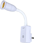 E27/E26 Plug in Light Bulb Socket Adapter Extender with Motion Sensor Switch, Dusk to Dawn Motion Activated for Front Door, Porch, Garage, Basement, Closet, Entrance, Porch, Stairs, Hallway