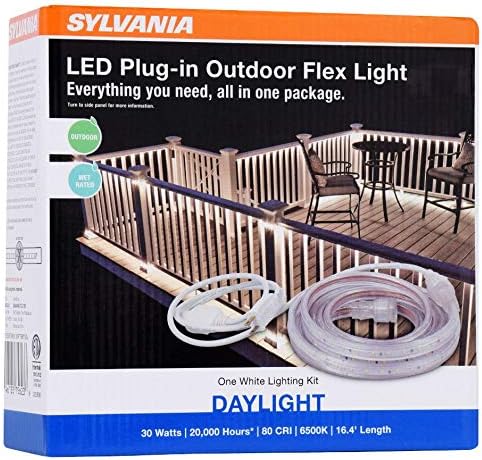 SYLVANIA LED Plug-in Outdoor Flex Light Strip Complete Lighting Kit 16.4 Inch, 6500K Daylight Color Temperature - 1 Pack