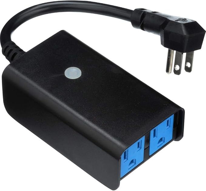 Westek SMARTPLUG2A WiFi Enabled 2-Outlet Outdoor Plug-in Timer, Black