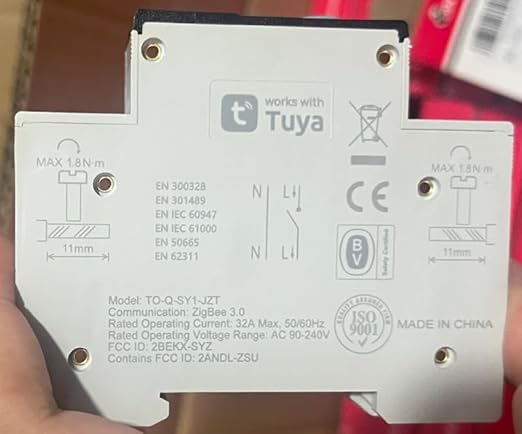 ZigBee DIY Smart Switch 32A| DIN Rail Switch| 1P+N 90-240VAC| Real-time Power Monitoring| Remote Control and Set Timer for Home Automation| Support Tuya/Smart Life| Voice Control| FCC Certified