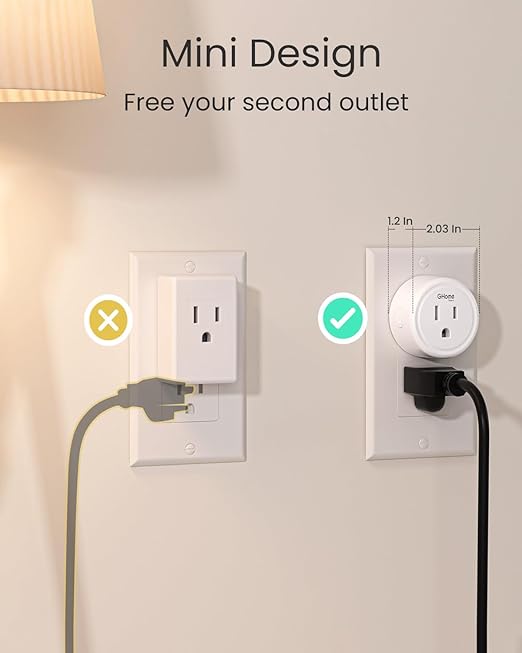 GHome Smart 5G 15A WiFi Smart Plug Compatible with Alexa and Google Home, Outlet Timer Smart Home WiFi Outlet Timer with Remote Control, 5GHz and 2.4GHz Wi-Fi Sockets, ETL FCC Listed, White, 4 Pack