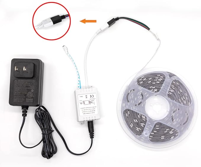 KUMQUAT LED Strip Lights 32.8ft RGB Color Changing Strip Lights with IR Remote Control 12V 5050 Flexible Rope Lights for Bedroom Kitchen Christmas Decor