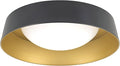 15.5 Inch LED Flush Mount Ceiling Light Fixture, 26W, Super Bright 1800 Lumen, 3 Color 3000K/4000K/5000K, Matt Black with Gold Inside, Dimmable Ceiling Lamp for Bedroom Hallway Bathroom Outdoor
