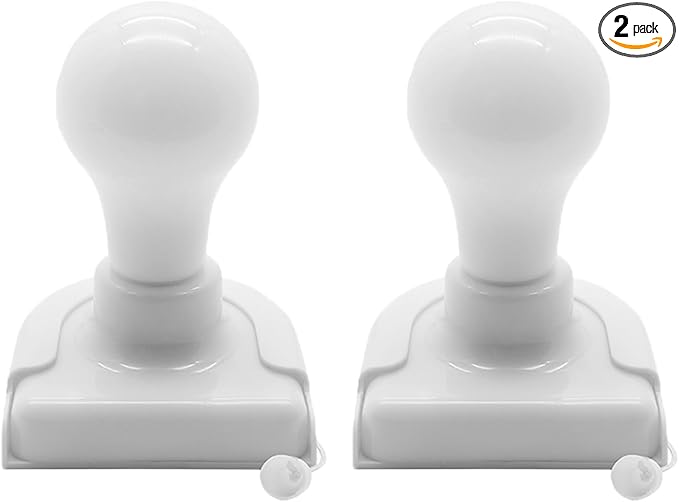 2 Pack Stick-Up Battery Operated Light Bulb, Battery Powered Wireless LED Closet Light Bulb, Self Adhesive Wall Mounted Light Fixture with Pull Chain for Cabinet Bedroom Living Room Kitchen