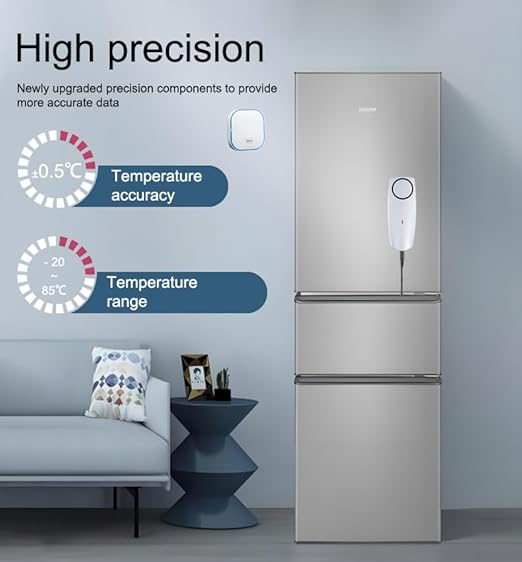 PHOVOLT Zigbee Refrigerator Thermometer:App Notification, Data Record Export, Fridge Thermometer with Probe for Refrigerator, Freezer, Hot Tub.Hub Required
