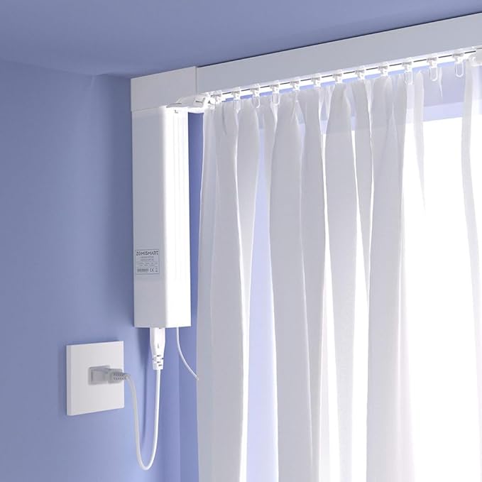 WiFi Smart Curtain Track, Electric Curtains with Remote Compatible with Alexa & Google Home, Tuya App Control, Motorized Track for Automatic Curtains (7.1M (279.5inch))