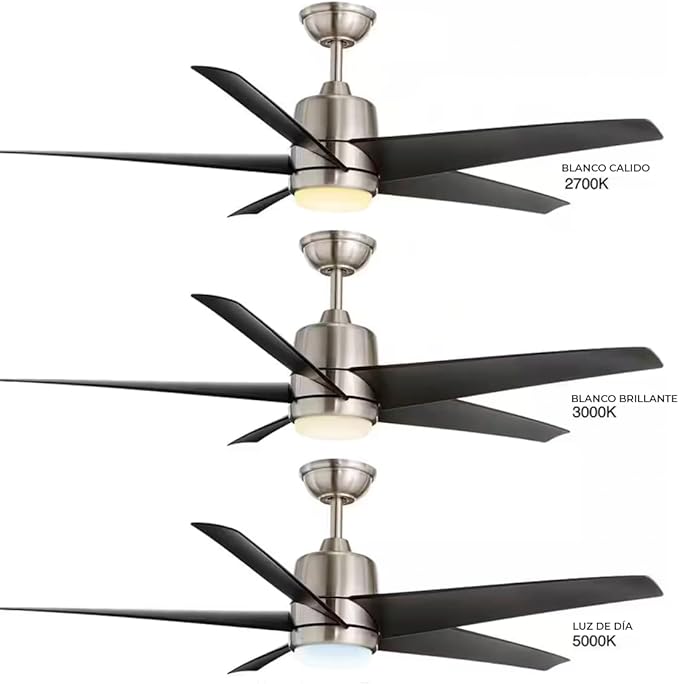 LYTIO MENA 54 in. Brushed Nickel Ceiling Fan with White Color Changing Integrated LED Light Kit and Remote for Indoor/Outdoor