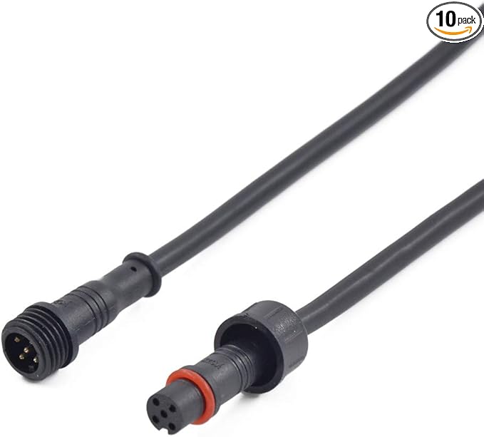 5Pairs 5pin Black Electrical Connector LED Connector for LED Lights 20cm Extension Cable 40cm/Pair 0.2mm² 15mm Nut