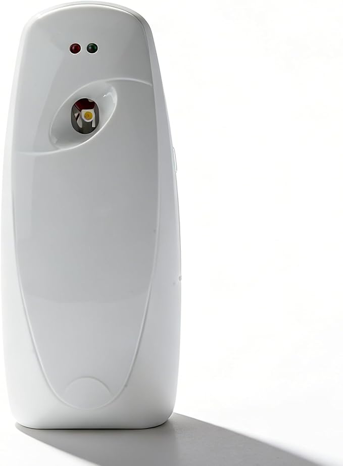 Automatic Air Freshener Dispenser – Wall Mounted Time Mist Spray for Home, Bathroom & Office – Battery Operated Scent Sprayer Compatible with Commercial Air Fresheners(White)