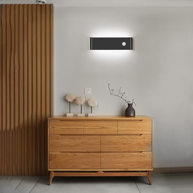 LED Hardwired Motion Sensor Light Indoor Wall Sconce, 12W Cool White 6000K(Not Battery Operated) 1