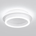 CANEOE Round Modern Led Ceiling Light Fixture, 24W LED Flush Mount Ceiling Lamp, Black Small Hallway Ceiling Light for Dining Room Bedroom Kitchen Bathroom Entryway Lighting Fixtures (White)