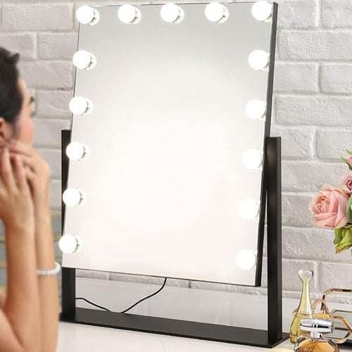 10 LED Mirror Light Bulbs, Three Color Temperature Dimmable Makeup Mirror Light Kit, USB Powered Beauty Tabletop Lamp with Touch Control, Adjustable Brightness for Vanity Dresser