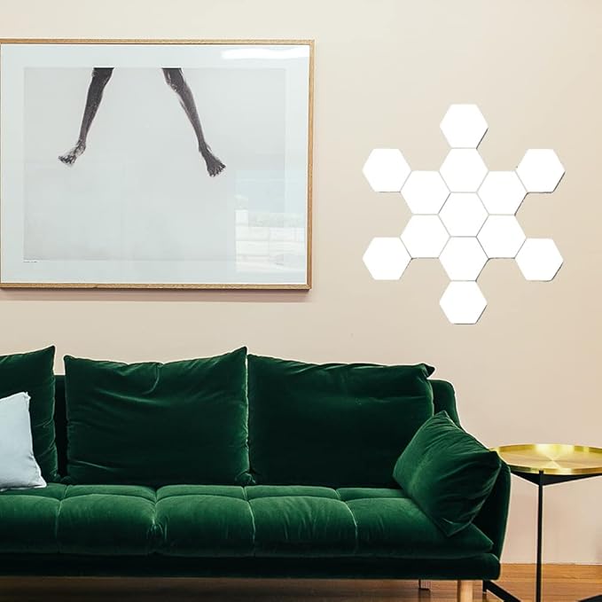 ChenLee Creative Remote Control Hexagonal Wall Lights Smart Touch-Sensitive LED Honeycomb Night Lights DIY Modular Assembled Splicing Modern Wall Lamps Home Decor (10)