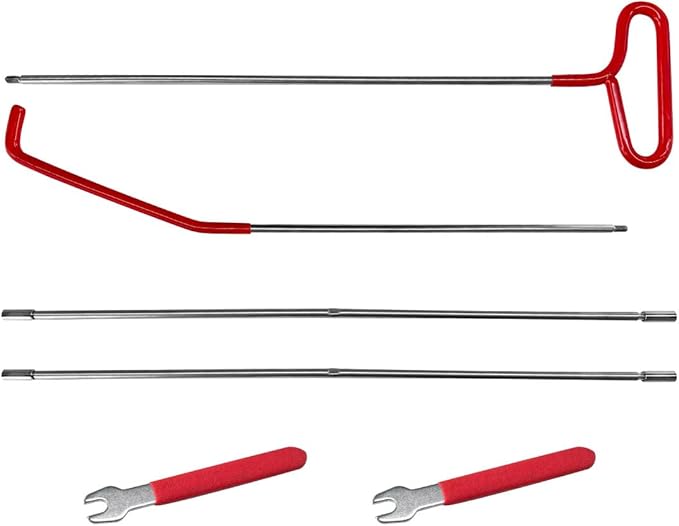 Car Long Reach Tool, 67" Multi-Function Automotive Emergency Tool, Portable Long Pin Puller Hook Kit with Adjustable Length for Vehicles, Car Repair Tool Kit Accessories (Red)
