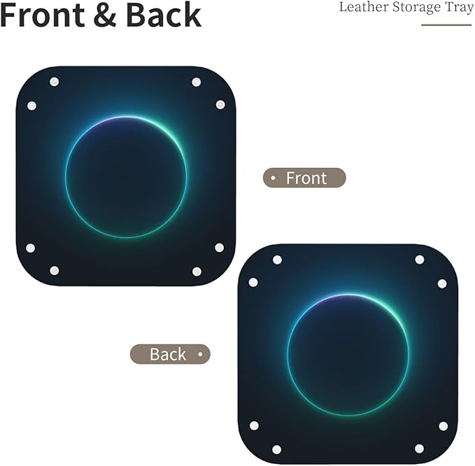 Minimal Neon Glow Valet Tray Leather Portable Tray Desktop Storage Organizer Bedside for Men Women Jewelry Keys Coin Candy Sundries