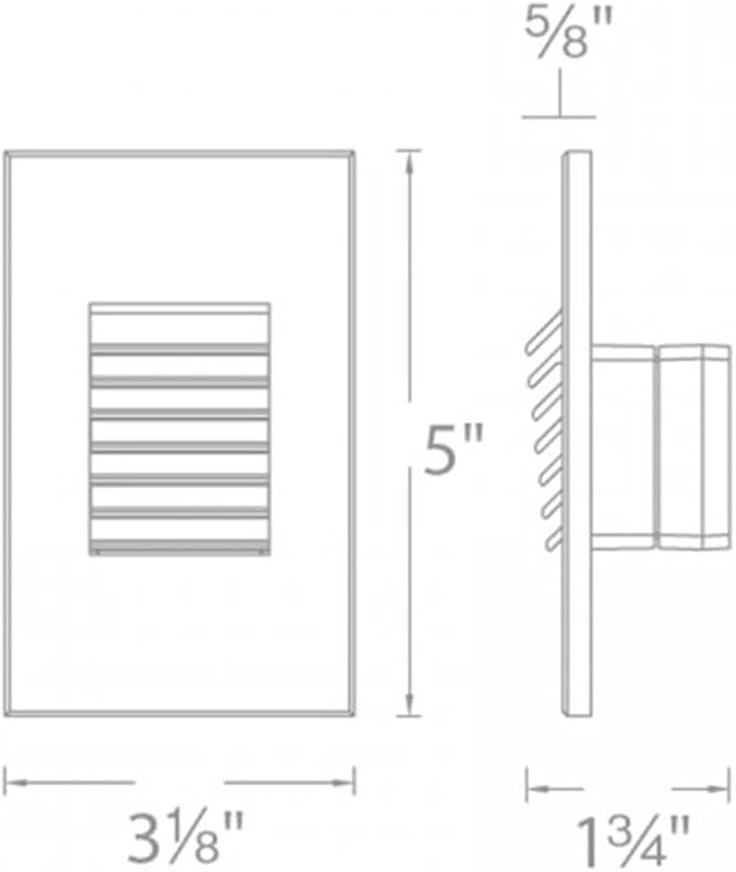 WAC Landscape Lighting, LED 12V Vertical Louvered Indoor or Outdoor Step and Wall Light Amber 1800K Built-in LED in White