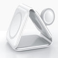 IHAO 3in1 Megnetic Attraction Wireless Charging Station Foldable Fast Charger for iPhone 15/14/13, iWatch & AirPods 15W Charging Stand with Strong Magnet Fold to Stand Multi-Device Safe Charging-White