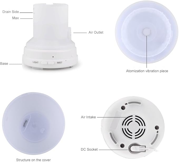EcoGecko Aromatherapy Essential Oil Diffuser, Aroma Oil Diffuser Cool Mist Humidifier with Timer, 7 Color LED Lights, Auto Shut-Off for Home Bedroom Office