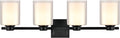 Design House 556167-BLK Oslo Vanity Light Fixture Matte Black, 4-Light