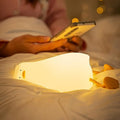 Duck Night Light - LED Cute Lamp, Lying Flat, Squishy, Adjustable Dimmable With Timer Function, Rechargeable Bedside Touch Light for Breastfeeding