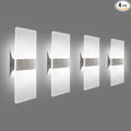 KICAAO Modern Wall Sconces 4 Pack, Led Wall Light 10w, Wall Sconce Up Downlight, Hardwired Acrylic Wall Light Lighting, Suitable for Living Room Corridor Bedside (Cool White 6000K 4Pack)