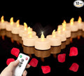 24Pack LED Tea Light Remote Control Battery Operated Flameless Candles Realistic and Bright Flickering Long Lasting 400 Hours Electric Candles for Christmas Home Party Wedding Decor (Warmyellow)