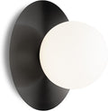 1 Light Wall Sconce, Mid Century Modern Globe Wall Sconce, Ceiling Light Fixture, Vanity Light Fixture, Indoor Wall Light for Living Room Bedroom Hallway Bathroom Entry (Matt Black)