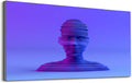 Wibinuki Wall Art Wall Decor Wall Paintings D Layered Shape Cyborg Head on Neon Colored for Living Room Bedroom Bathroom Home Decor Can Be Hung Directly 20"x 40"