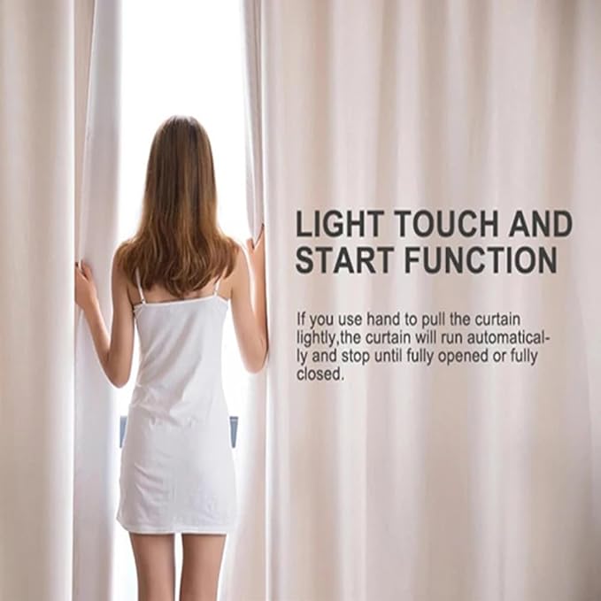 S Folding Corrugated Electric Smart Curtains System, Automatic Curtain Opener, Motorized Curtains Rod, Compatible with Apple HomeKit/Samsung SmartThings (Track length 6 Meters (236.22 inches))