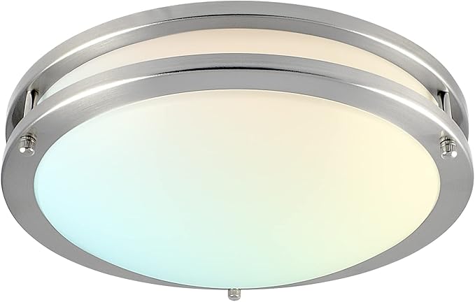 LUXRITE 12 Inch LED Flush Mount Ceiling Light, CCT Color Temperature Selectable 2700K | 3000K | 3500K | 4000K | 5000K, Dimmable Ceiling Light Fixture, 14W, 1120 Lumens, Energy Star, ETL Listed