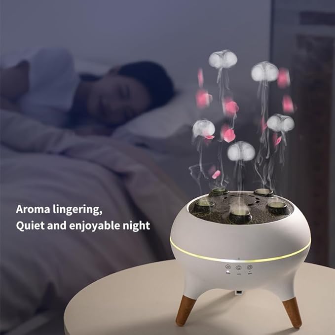 Upgrade Dynamic Jellyfish Diffuser, 250ML Cool Mist Humidifier with 7 Color-Changing Lights, Smoke Ring Effect, Remote Control and 4/8H Timer Setting for Home Bedroom Office Yoga,Auto Shut-Off