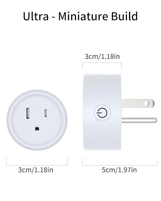Smart Mini Plug WiFi Outlet Compatible with Alexa and Google Home APP Remote Control Socket with Timer and Group Control No Hub Required ROHS and FCC Apple MFi Certified 2 Pack