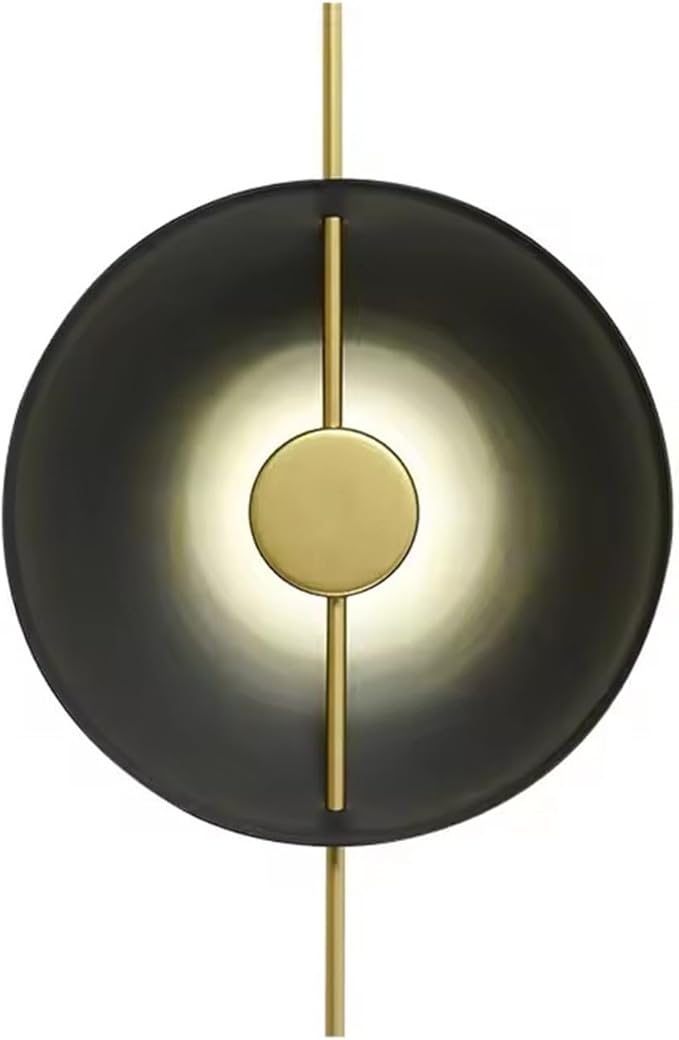 Modern Minimalist Living Room Background Round Creative Bedroom Bedside Designer Villa Hotel Led Lighting,Elegant (Black)