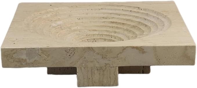 Modern Style Marble Tray Organizer - Modern Stone Decoration for Living Room, Dining Table, Office - Stylish Key and Jewelry Holder(Beige18)
