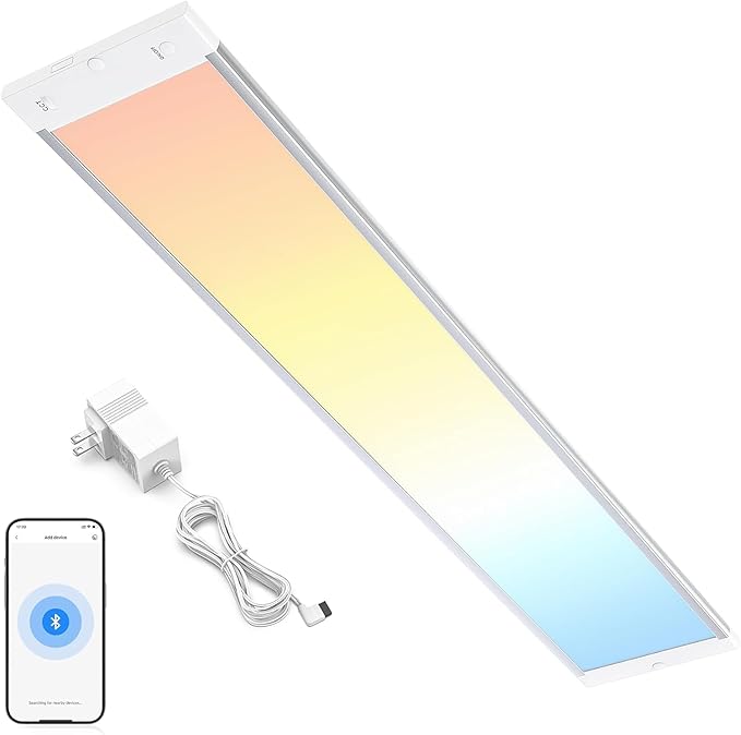 MYPLUS 24" Under Cabinet Lights Panel, Super Bright Under Counter Lighting with 182 LEDs,Warm White,Cool White and Daylight, ETL Listed, Ideal for Kitchen, Cupboard, Workbench, Desk