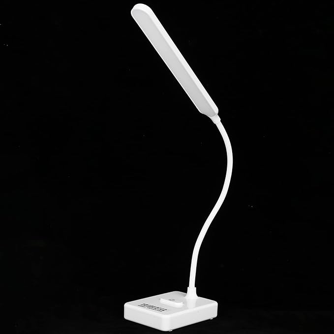 Jeanoko LED Eye Protection Desk Lamp Dimmable USB Charging for Reading Office Home White 22.4 X 4.6in Natural Light, White Light, Warm