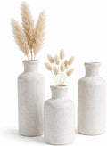 Small White Speckled Ceramic Vase Set of 3, Decorative Modern Vases for Shelf, Table, Living Room, Dried Flowers