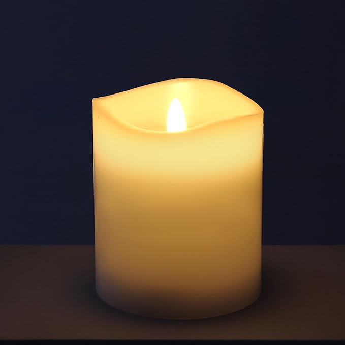 Stonebriar 3 Count White Real Wax 3x4 Flameless LED Pillar Candles with Remote and Timer