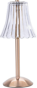 Cordless Table Lamps for Home,Table,Dining Room, Gold Rechargeable Lamps, USB Charge 12'' Tall LED Brass Portable Outdoor Indoor Table Lamp with Built-in Dimmer (Champagne Gold)