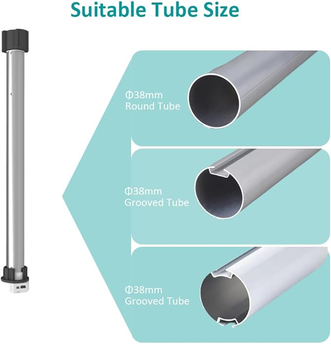 ZigBee 3.0 Rechargeable Roller Shade Motor for 1.5 inch Tube (38mm), Battery Powered Electric Blinds Kit, DIY Motorized Windows Retrofit, Alexa & Google Home, 1.2N.m, 2500mAh Battery