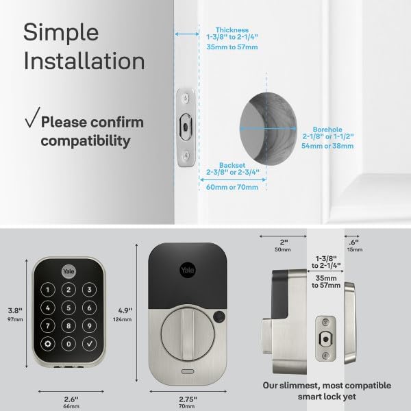 Yale Assure Lock 2 Touch Deadbolt, Oil Rubbed Bronze Smart Keyless Entry Door Lock with Z-Wave (ZW3) Connected Touch Keypad and Fingerprint Scanner, YRD450-F-ZW3-0BP